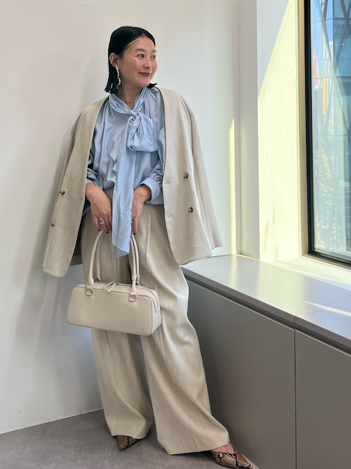 セットアップ対応】ノーカラーツイードジャケット（その他アウター