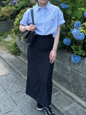 「Champion（チャンピオン）のアイテム」を使った、l5lll14さん（レディース・156cm）の夏コーディネート
