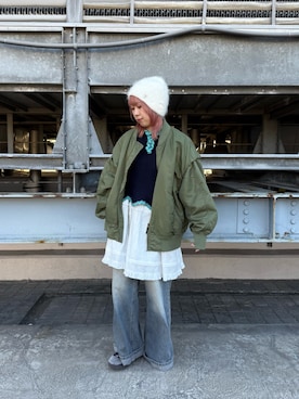 「アイテム（MA-1）」を使った、ﾏﾘﾝさん（骨格ウェーブ・レディース・152cm）の冬コーディネート