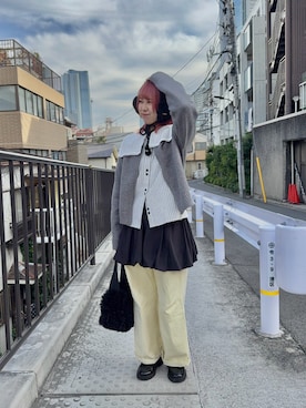 「アイテム（ヘアバンド）」を使った、ﾏﾘﾝさん（レディース・152cm）の秋コーディネート