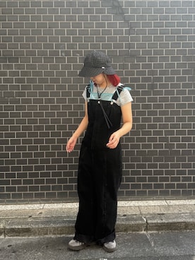 「アイテム（つなぎ/オールインワン）」を使った、ﾏﾘﾝさん（骨格ウェーブ・レディース・152cm）の夏コーディネート