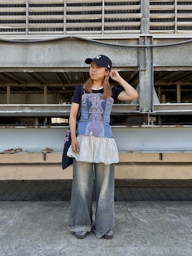 「NEWERA」｜ﾏﾘﾝさん（レディース・152cm）の夏コーディネート