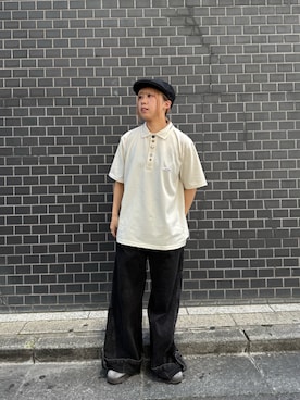 「KANGOL（カンゴール）のアイテム（ハンチング/ベレー帽）」を使った、ﾏﾘﾝさん（レディース・152cm）の夏コーディネート
