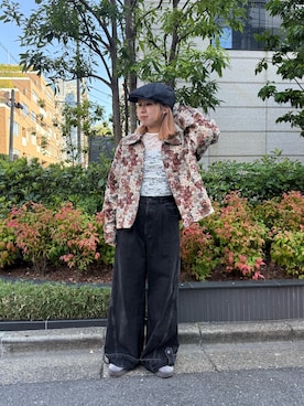 「アイテム（ハンチング/ベレー帽）」を使った、ﾏﾘﾝさん（レディース・152cm）の夏コーディネート