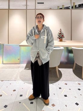 Azuna Yamatsuさん（骨格ストレート・レディース・158cm）の冬コーディネート