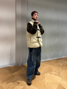 「アイテム（ニット/セーター）」を使った、Azuna Yamatsuさん（レディース・158cm）の秋コーディネート