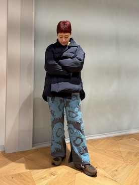 「アイテム（ダウンジャケット/コート）」を使った、Azuna Yamatsuさん（レディース・158cm）の秋コーディネート