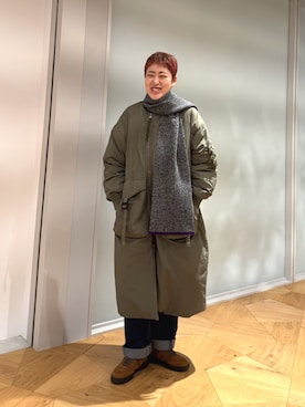 「アイテム（ジャケット/アウター）」を使った、Azuna Yamatsuさん（レディース・158cm）の冬コーディネート