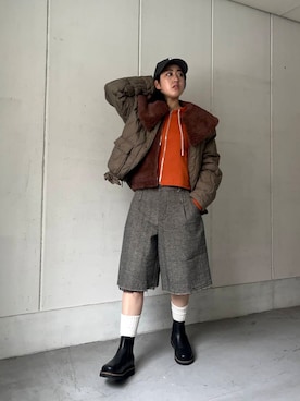 「PARKS PROJECT（パークスプロジェクト）のアイテム」を使った、Azuna Yamatsuさん（レディース・157cm）の冬コーディネート