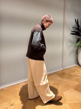 「アイテム（ニット/セーター）」を使った、Azuna Yamatsuさん（レディース・158cm）の秋コーディネート