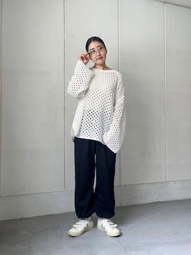 「サステナブル」｜「アイテム（スニーカー）」を使った、Azuna Yamatsuさん（レディース・157cm）の夏コーディネート