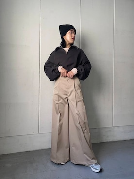 「アイテム（アンダーウェア）」を使った、Azuna Yamatsuさん（レディース・157cm）の冬コーディネート