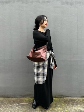 「russet（ラシット）のアイテム（ショルダーバッグ）」を使った、chiiiisnさん（レディース・157cm）の秋コーディネート