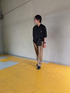 「foot the coacher（フットザコーチャー）のアイテム（ローファー、ブラック系）」を使った、cuzan0812さん（メンズ・168cm）の春コーディネート