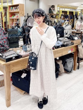 「アイテム（ハンチング/ベレー帽）」を使った、ブルーブルーエさん（レディース・162cm）の秋コーディネート