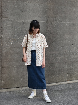 「Bleu Bleuet（ブルーブルーエ）のアイテム」を使った、ブルーブルーエさん（レディース・165cm）の春コーディネート