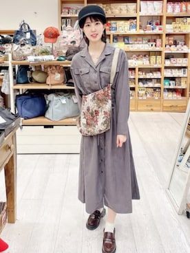 「シャツワンピース」｜ブルーブルーエさん（レディース・162cm）の秋コーディネート