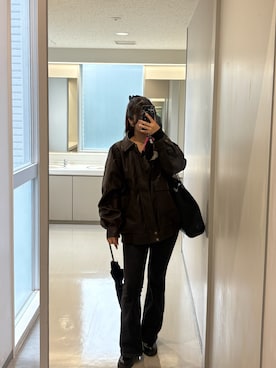 「AZUL by moussy（アズールバイマウジー）のアイテム（デニムパンツ）」を使った、ねねりんさん（レディース・160cm）の秋コーディネート