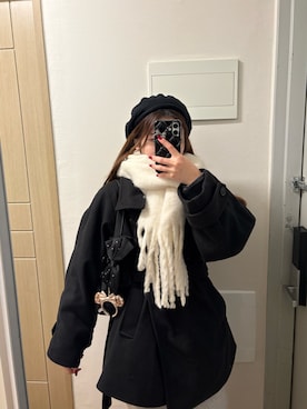 「アイテム（ハンチング/ベレー帽）」を使った、ねねりんさん（レディース・160cm）の冬コーディネート