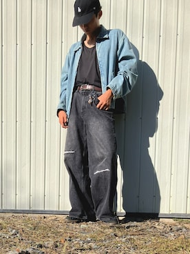 「アイテム（キャップ）」を使った、jotaro48さん（メンズ・174cm）の秋コーディネート