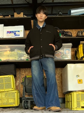 「アイテム（ジャケット/アウター、ブルー系）」を使った、jotaro48さん（メンズ・175cm）の冬コーディネート