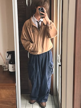 「WEGO（ウィゴー）のアイテム（ジャケット/アウター、ブラウン系）」を使った、tomoyaさん（メンズ・180cm）の春コーディネート