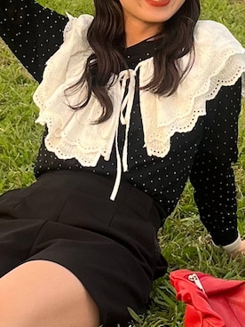 「アイテム（付け襟）」を使った、kanaさん（レディース・161cm）の秋コーディネート