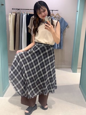 「アイテム（タンクトップ）」を使った、kanaさん（レディース・161cm・20代）の夏コーディネート