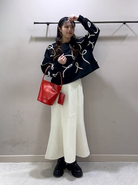 「マーメイドスカート」｜「アイテム（スウェット）」を使った、kanaさん（レディース・161cm）の冬コーディネート