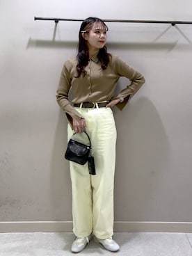 「アイテム（カーディガン/ボレロ、ブラウン系）」を使った、kanaさん（レディース・161cm）の冬コーディネート