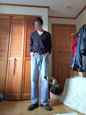 「Levi's（リーバイス）のアイテム（デニムパンツ、ブルー系）」を使った、shunさん（メンズ・177cm）の春コーディネート