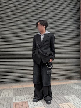「アイテム（スラックス）」を使った、shunsukeさん（メンズ・177cm・10代）の冬コーディネート