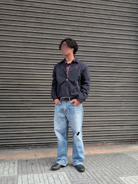 「Levi's（リーバイス）のアイテム（デニムパンツ、ブルー系）」を使った、shunさん（メンズ・177cm）の冬コーディネート