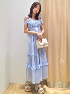 「骨格ウェーブ」｜「アイテム（スカート）」を使った、ひなさん（レディース・167cm）の夏コーディネート