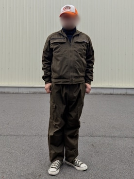 「アイテム（帽子）」を使った、必プロフ毒さん（メンズ・158cm）の冬コーディネート