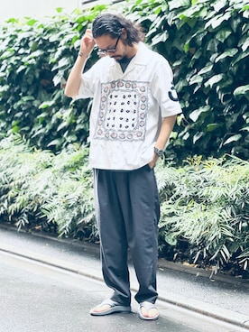 「アイテム（サンダル）」を使った、Shimizuさん（メンズ・179cm・40代）の夏コーディネート