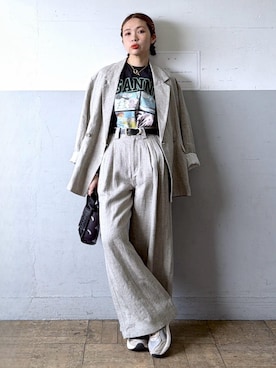 「GANNI（ガニー）のアイテム」を使った、tampoさん（レディース・159cm）の春コーディネート