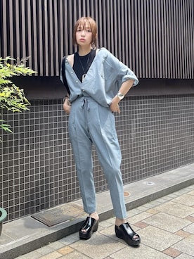 「アイテム（オールインワン・サロペット）」を使った、tampoさん（レディース・159cm）の夏コーディネート