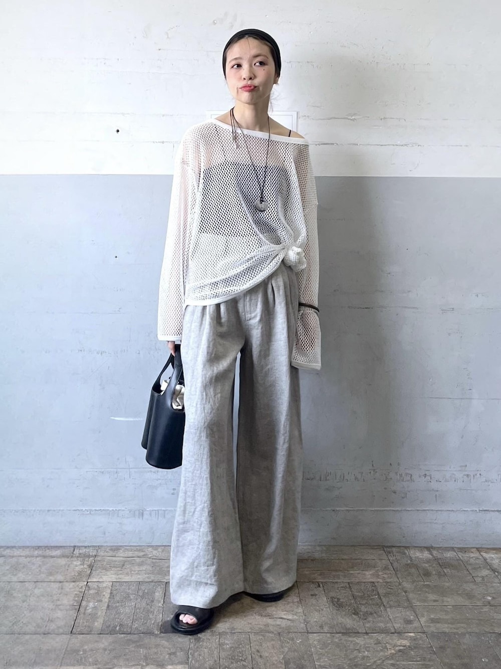 tampoさんの「【サステナブル】ポーチセットハートバケットバッグ（ADAM ET ROPE'）」を使ったコーディネートの1枚目の写真