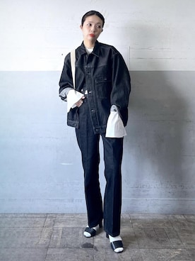 「アイテム（デニムジャケット）」を使った、tampoさん（レディース・159cm・30代）の冬コーディネート