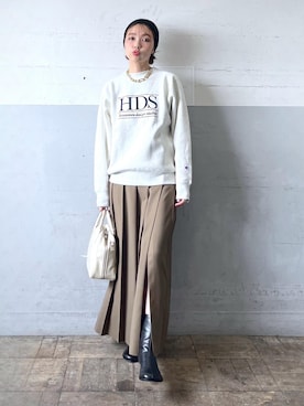 「Champion（チャンピオン）のアイテム」を使った、tampoさん（レディース・159cm）の秋コーディネート