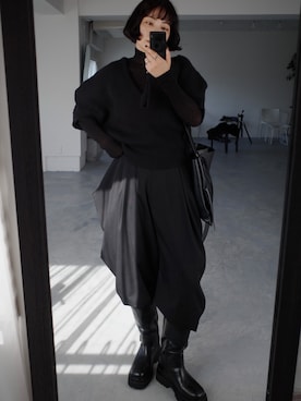 「アイテム（スラックス）」を使った、yoshinosasakiさん（レディース・165cm・30代）の秋コーディネート