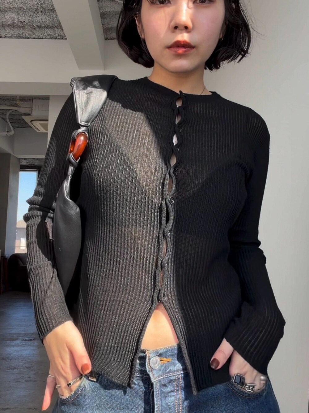 連休限定　Sheer rib spring knit シアーリブスプリングニット Sheer rib spring knit シアーリブスプリングニットを使った人気