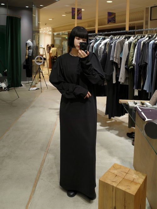 Drape sleeve cut dress ドレープスリーブカットドレス（ワンピース
