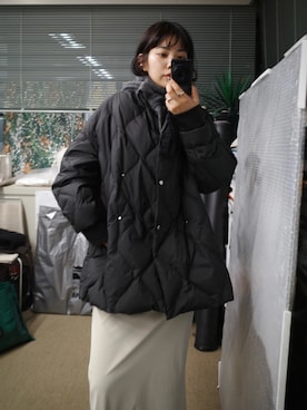 「アイテム（ダウンジャケット/コート）」を使った、yoshinosasakiさん（レディース・165cm）の秋コーディネート