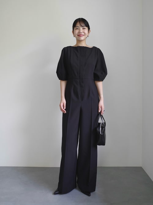 ボートネック オールインワン バイカラーワイドパンツ 4062110 UVカット付き】ボートネックデザインオールインワン（ラッシュ