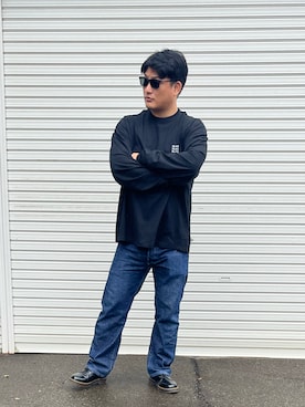 「アイテム（Tシャツ/カットソー、ブラック系）」を使った、Shogoさん（メンズ・177cm）の秋コーディネート