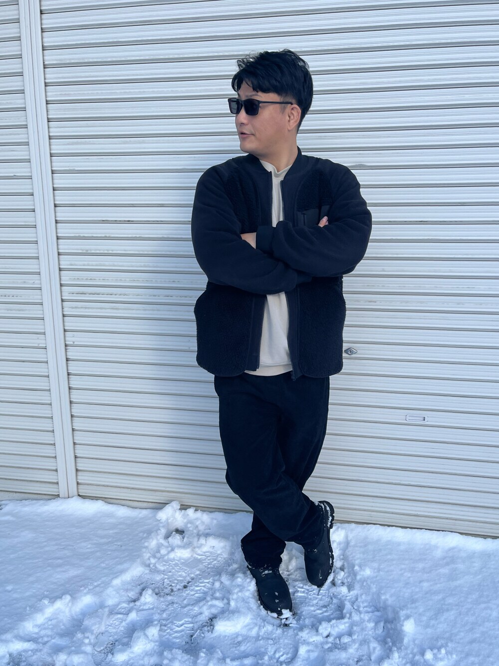 「冬アウター、冬コーデ、ティンバーランド(Timberland)、冬、雪」｜「UNIQLOのアイテム（その他トップス、ブラック系）」を使った、Shogoさん（メンズ・176cm）の冬コーディネートの1枚目の写真