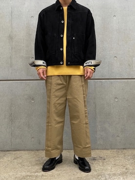 「HAVERSACK（ハバーザック）のアイテム（パンツ）」を使った、かーりーさん（メンズ・170cm）の秋コーディネート