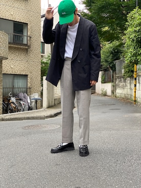 「MR.GENTLEMAN（ミスタージェントルマン）のアイテム（帽子）」を使った、かーりーさん（メンズ・170cm）の夏コーディネート